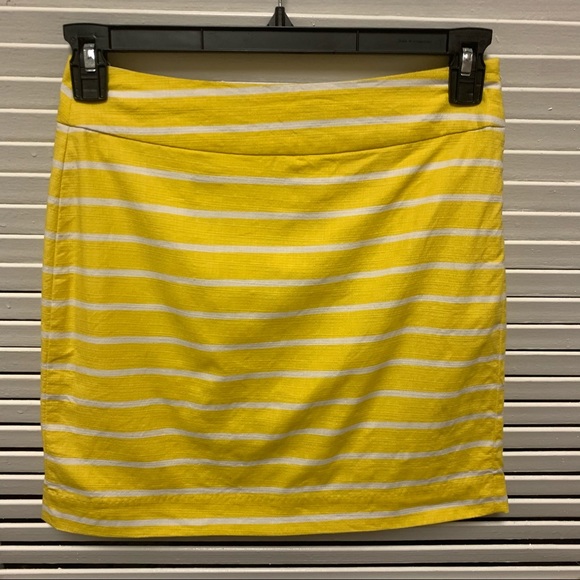 Banana Republic yellow and white skirt Size 2 - Picture 2 of 7